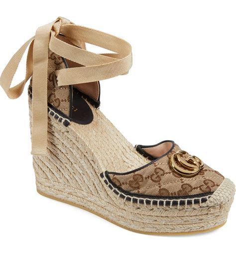 gucci pilar embroidered espadrilles|Gucci espadrille wedges.